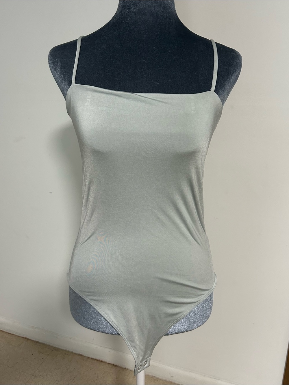 Express Grey Spaghetti Strap Bodysuit
